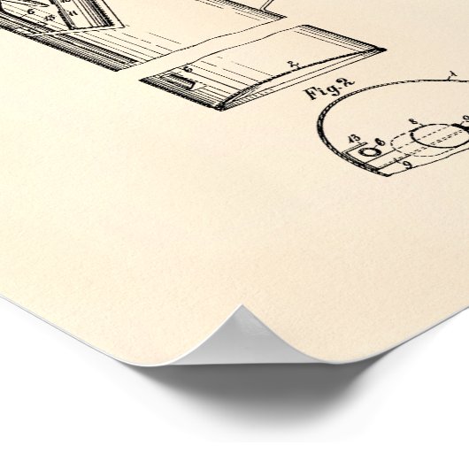 Tragbarer Feuerlöscher 1925 - alter Peper Poster (Ecke)