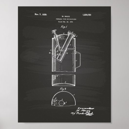 Tragbarer Feuerlöscher 1925 - Kopfbrett Poster (Vorne)