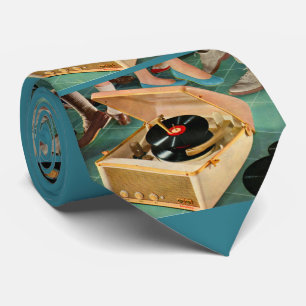 tragbarer Plattenplayer der 50er Jahre Krawatte