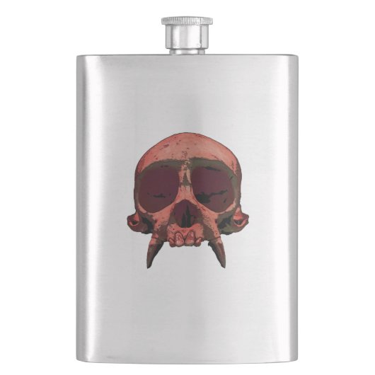 Tragbarer Rotschädel Flachmann (Vorderseite)