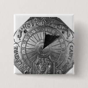 Tragbarer Sundial, von Sierk Schloss 1756 Button