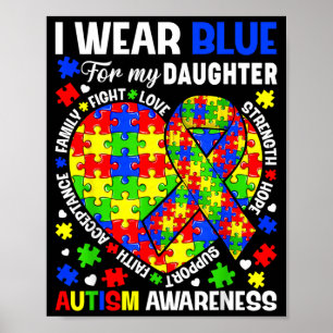 Trage Blau für den Monat der Autismusaufklärung de Poster