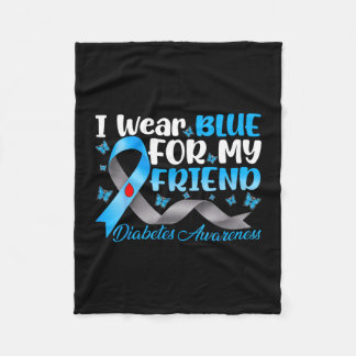 Trage Blau für Freund Diabetes-Bewusstsein Blau Fleecedecke
