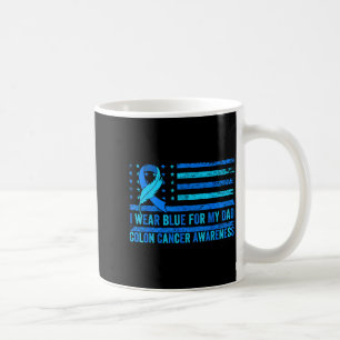 Trage Blau für Papa USA-Flagge Darmkrebsbewusstsei Kaffeetasse