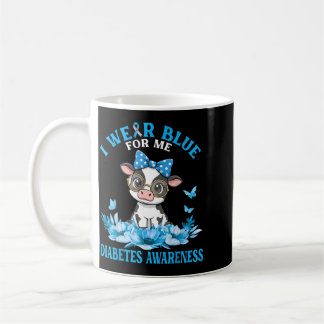 Trage Blau Für Süße Kuh Mit Blumen Diabetes Kaffeetasse