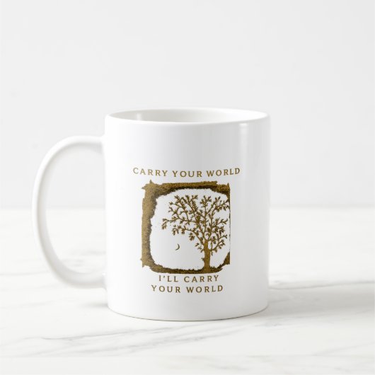 Trage Deine Welt – Goldenes Design Kaffeetasse (Links)