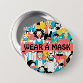 Trage-eine-Maske-Knopf Button (Vorne & Hinten)