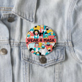 Trage-eine-Maske-Knopf Button (Beispiel)