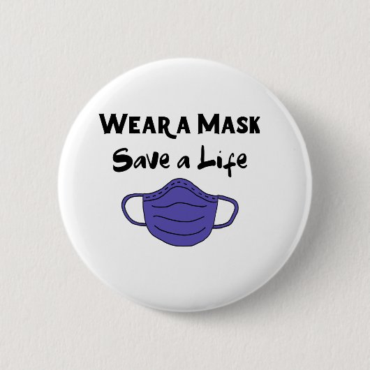 Trage eine Maske und Rett ein Leben Button (Vorderseite)