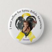 Trage Gelb für Spina Bifida Herzbutton Button (Vorderseite)