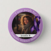 Trage Lila für das Bewusstsein für Häusliche Gewal Button (Vorderseite)