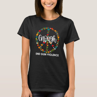 Trage Orange Friedenszeichen Genug Beende Gewalt D T-Shirt