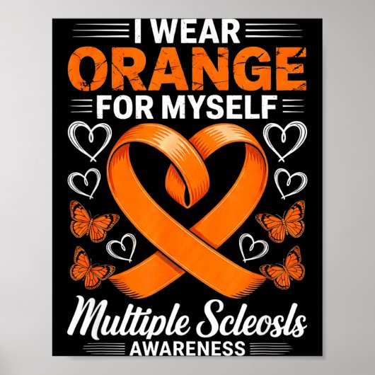 Trage orange MS Krieger Multiple Sklerose Poster (Vorne)