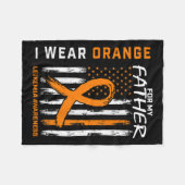 Trage Orange Papa Vater Leukämie-Bewusstsein Ameri Fleecedecke (Vorderseite (Horizontal))