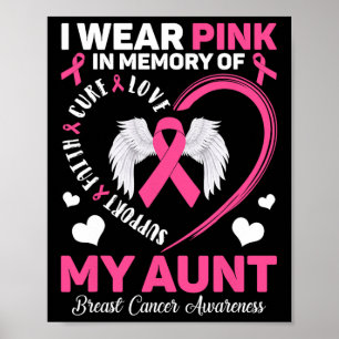 Trage Rosa in Erinnerung an meine Tante Brustkrebs Poster