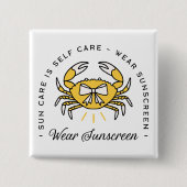Trage Sonnencreme SPF-Anwendungserinnerung Strand Button (Vorderseite)