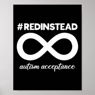 Trage stattdessen Rot - Akzeptanz von Autismus - A Poster