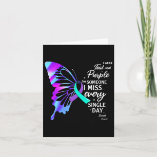 Trage Türkis Lila Für Gedenk- Suizidprävention A Karte