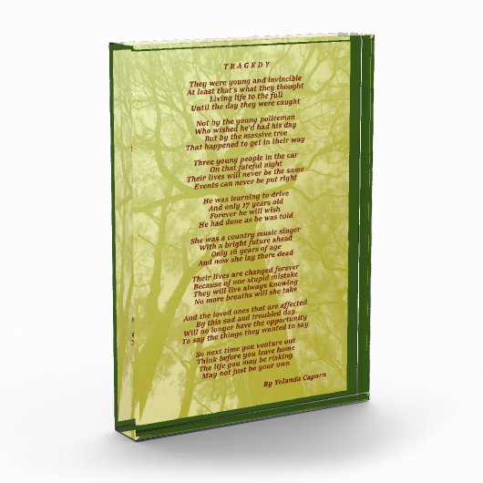 Tragedy-Akrylblock Fotoblock (Links)