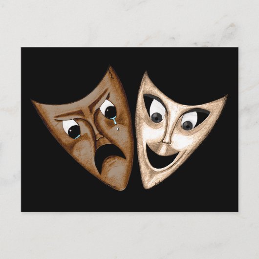 Tragedy & Comedy Postkarte (Vorderseite)