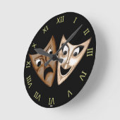 Tragedy & Comedy Runde Wanduhr (Winkel)
