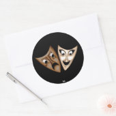 Tragedy & Comedy Runder Aufkleber (Umschlag)