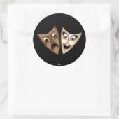 Tragedy & Comedy Runder Aufkleber (Tasche)