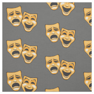Tragedy Comedy Theater gelb Stoff