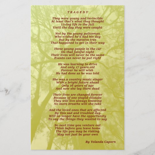 Tragedy Flyer (Vorne)