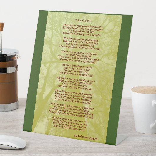 Tragedy Pedestal Sign Sockelschild (In Situ)