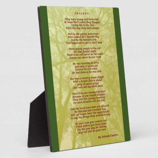 Tragedy Plaque Fotoplatte (Seite)