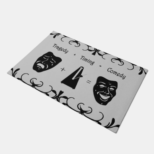 Tragedy + Timing Equals Comedy Theater Fußmatte (Schrägansicht)