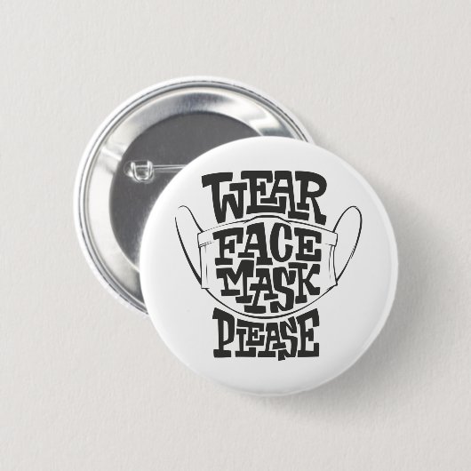 Tragemaske bitte button (Vorne & Hinten)