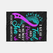 Tragen Aquamarin in Erinnerung an meinen Sohn Suiz Fleecedecke (Vorderseite (Horizontal))