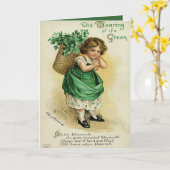 Tragen der grünen des St Patrick Tageskarte Karte (Gelbe Blume)