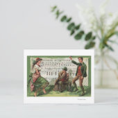 Tragen der grünen Sheetmusic Postkarte (Stehend Vorderseite)