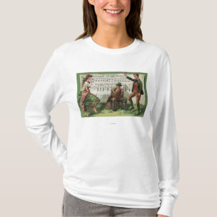 Tragen der grünen Sheetmusic T-Shirt