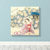 Tragen einer Blume im Kopf Leinwanddruck (Insitu (Holzboden))