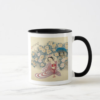 Tragen einer Blume im Kopf Tasse