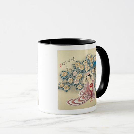 Tragen einer Blume im Kopf Tasse (VorderseiteRechts)