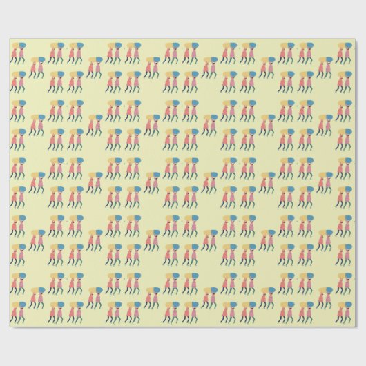 Tragen eines Pillen-Musters Geschenkpapier (Flach)