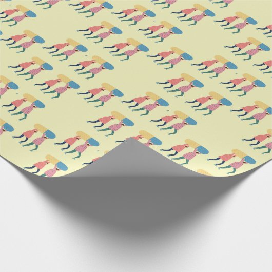 Tragen eines Pillen-Musters Geschenkpapier (Ecke)