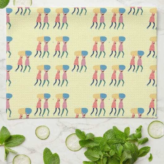 Tragen eines Pillen-Musters Geschirrtuch (Gefaltet)