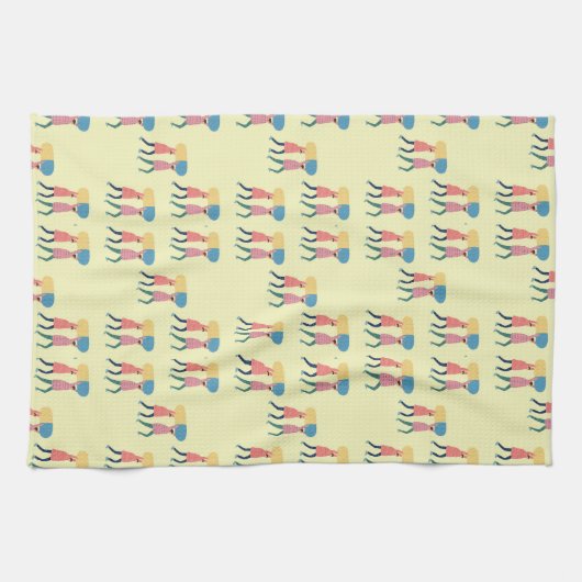 Tragen eines Pillen-Musters Geschirrtuch (Horizontal)