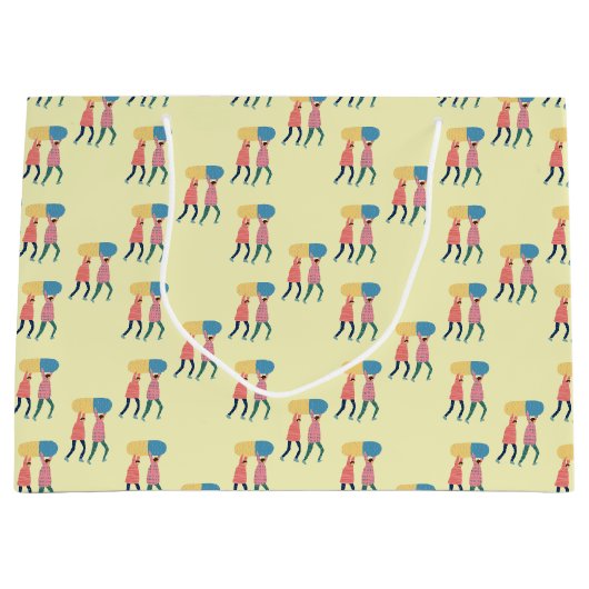 Tragen eines Pillen-Musters Große Geschenktüte (Vorderseite)