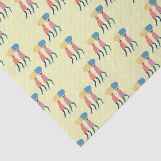 Tragen eines Pillen-Musters Seidenpapier (Ausschnitt)