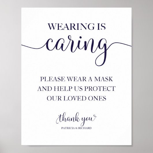 Tragen ist Gekümmert Maske-Zeichen Poster (Vorne)