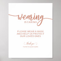 Tragen ist Gekümmert Tragen einer Maske Rose Gold