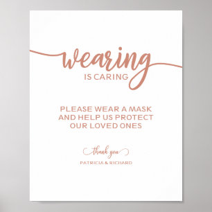 Tragen ist Gekümmert Tragen einer Maske Rose Gold  Poster