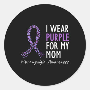 Tragen Lila für meine Mama Fibromyalgie Bewusstsei Runder Aufkleber